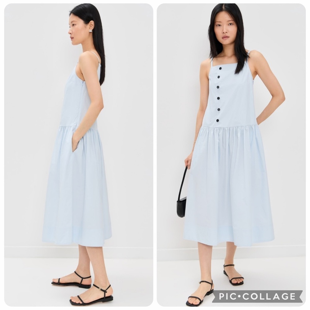 NWT ALIGNE Santino Sky Blue Day Dress Cottage Core Cotton Homestead Size 8